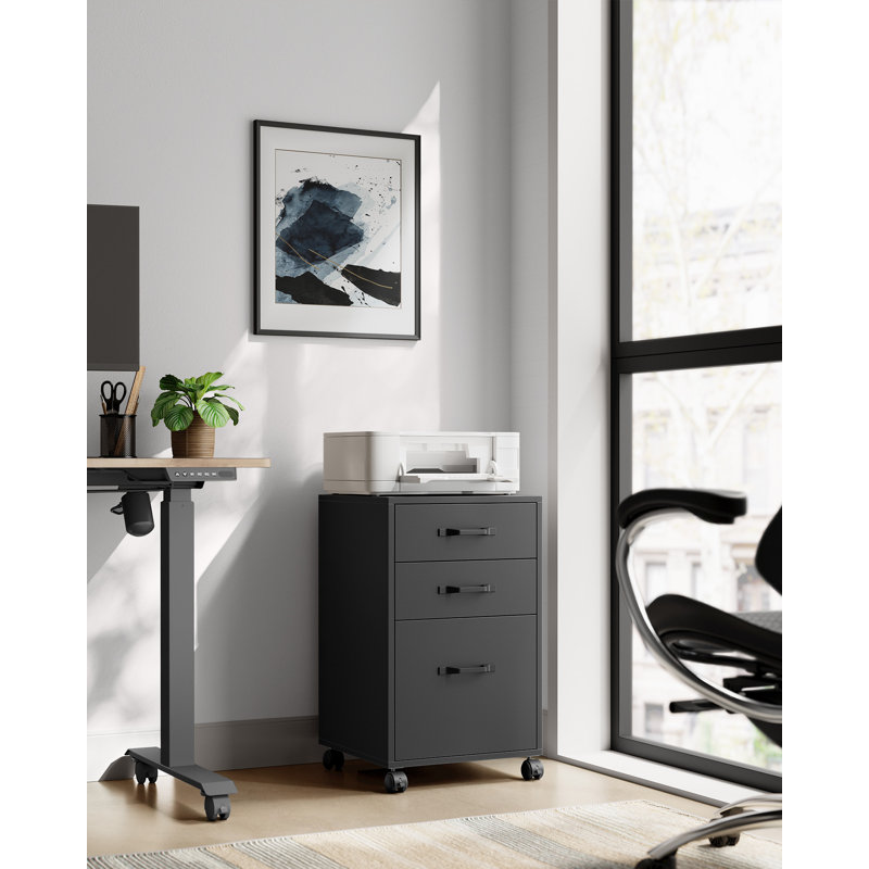 Alexand 3 Drawer Filing Cabinet, Black