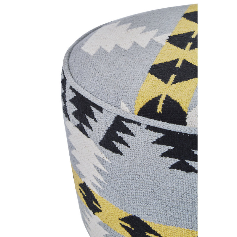 Kornegay 45cm Wide Round Geometric Footstool Ottoman