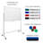 Freestanding Melamine Reversible Magnetic Medium 4' x 6' Whiteboard, Magnetic Whiteboard with Adjustable Height, Sturdy Steel Frame, Marker Tray, 360֯ Rotating Mechanism