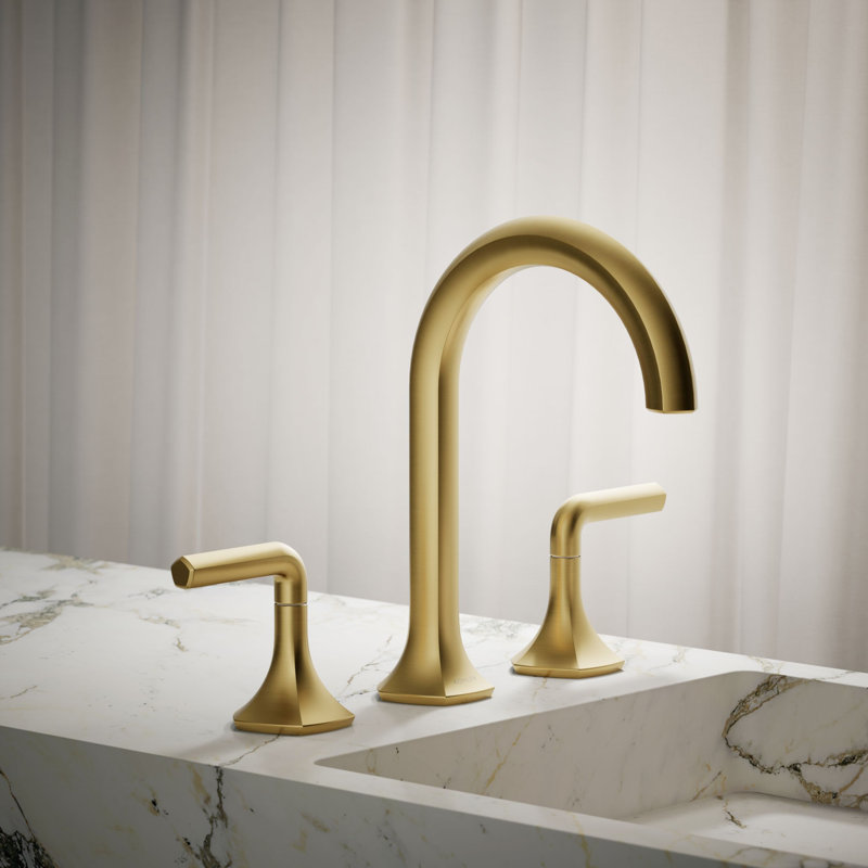 Occasion Sink with Cane Design Single Hole Bathroom Faucet with Drain Assembly, Vibrant Brushed Moderne Brass