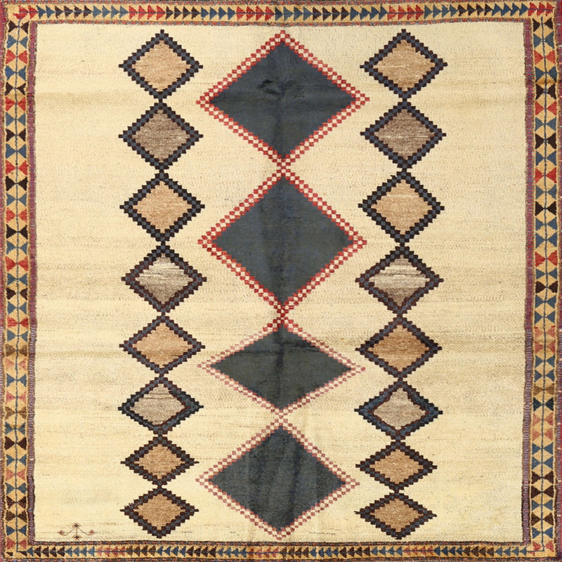 Tapis beige Southwestern, Rond 5 pi