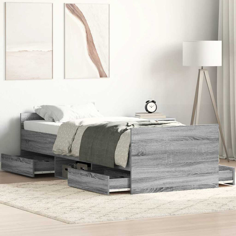 Addylen Storage Bed, Grey Sonoma, Single (3')