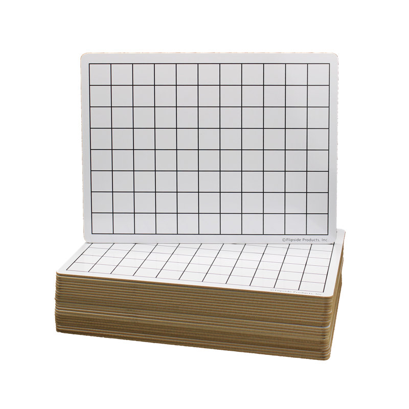 Reversible Graph / Grid Lap Board Whiteboard, 9" x 12"