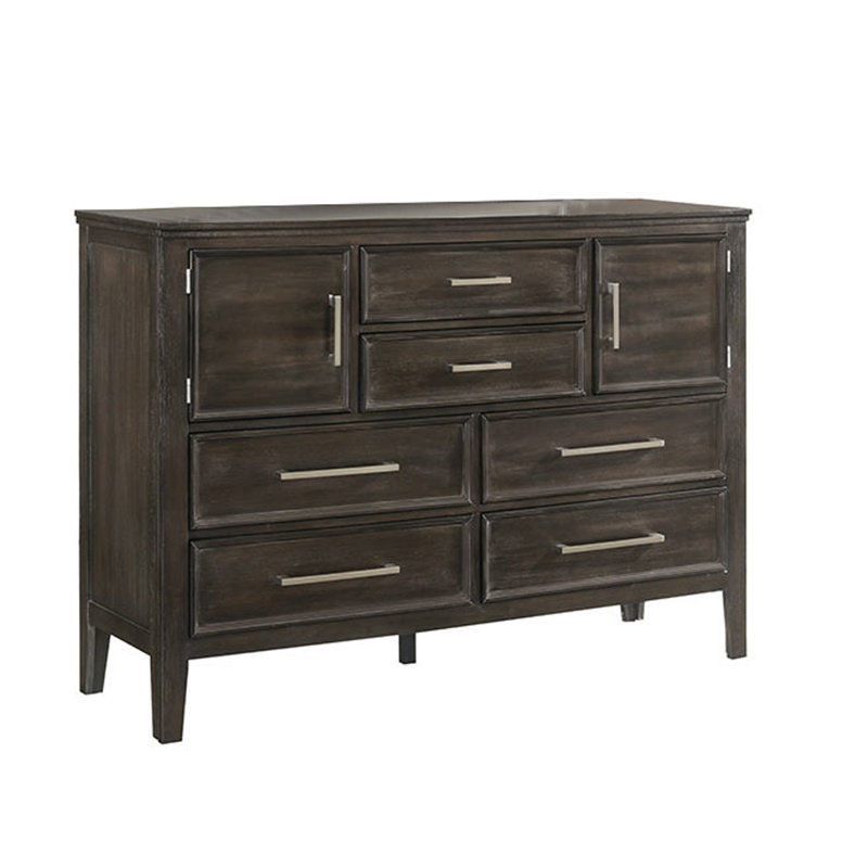 Commode combinée 6 tiroirs Gursev, Brun
