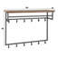 Solid Wood 12 - Hook Wall Mounted Coat Rack with Storage
