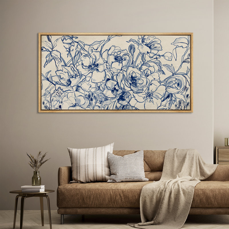 Reproduction d'art sur toile encadrée bleu marine, H 30 po x l 60 po, Naturel
