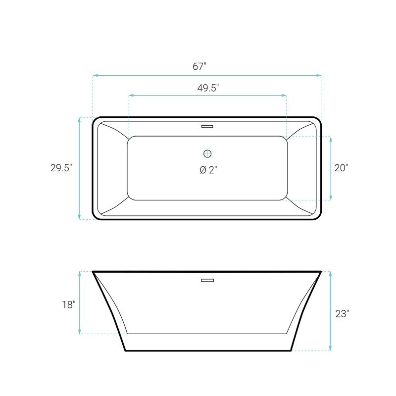 St. Tropez 67" Freestanding Bathtub