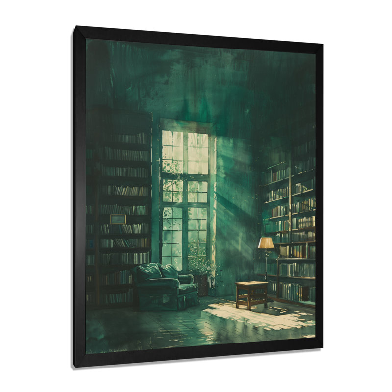 Nugent - Libraries Wall Art, 12'' H x 20'' W, Black Single Picture Framed