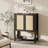 Rattan Shoe Storage Cabinet, 40in Tall Farmhouse Freestanding Wooden Shoe Rack Organizer with Adjustable Shelves and Open Shelf for Entryway Kitchen Living Room Bedroom-746585036