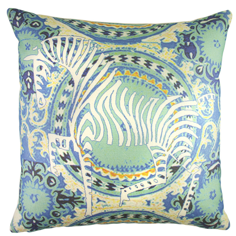 Giraffe Cotton Reversible Throw Pillow
