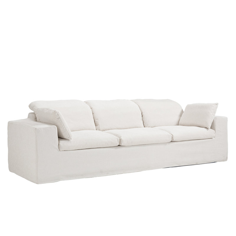 Canapé à compression profonde - aucun assemblage requis avec housse amovible lavable - mélange de coton et de plumes de canard (20% coton / 80% plumes)