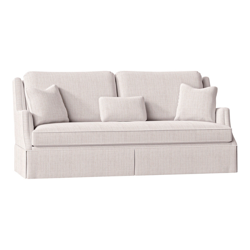 Savannah 87.5" Chenille Round Arm Sofa with Reversible Cushions, Perigold Replay Linen