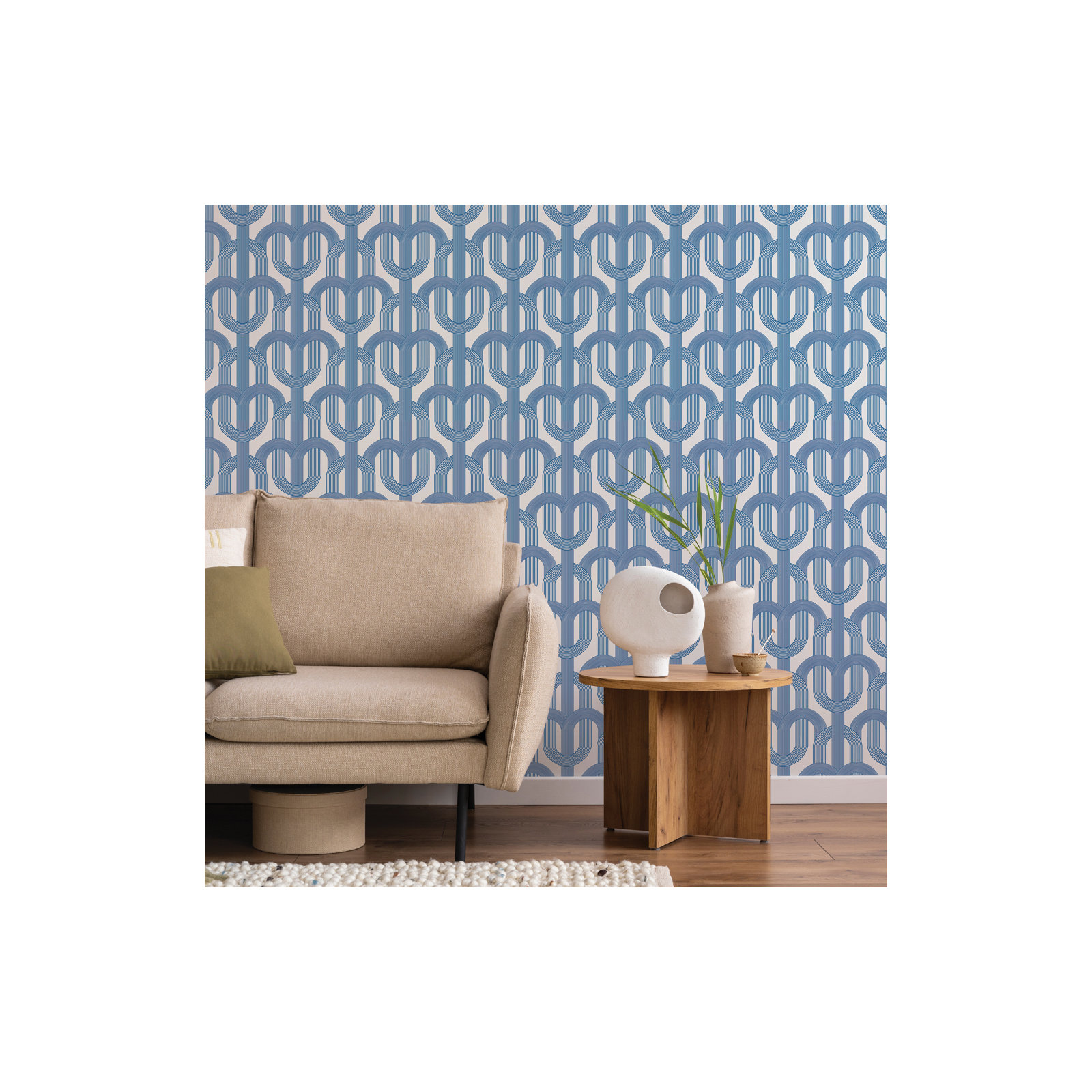 Lattice Peel and Stick Wallpaper, Blue