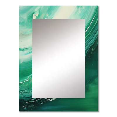 Jade Jupiter Planet In Outer Space - Our Solar System Mirror, Green Unique Wall Mirror, Printed Metal Art