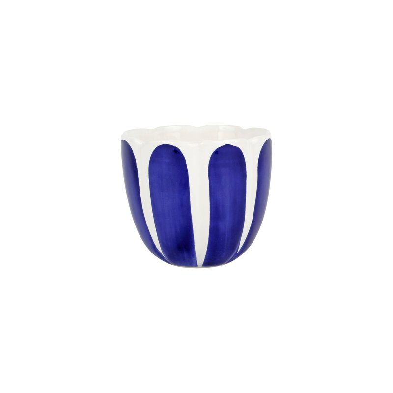 Cache-pot moyen Viva Garden, Blanc / cobalt, H 4,25 po x l 5 po x P 5 po