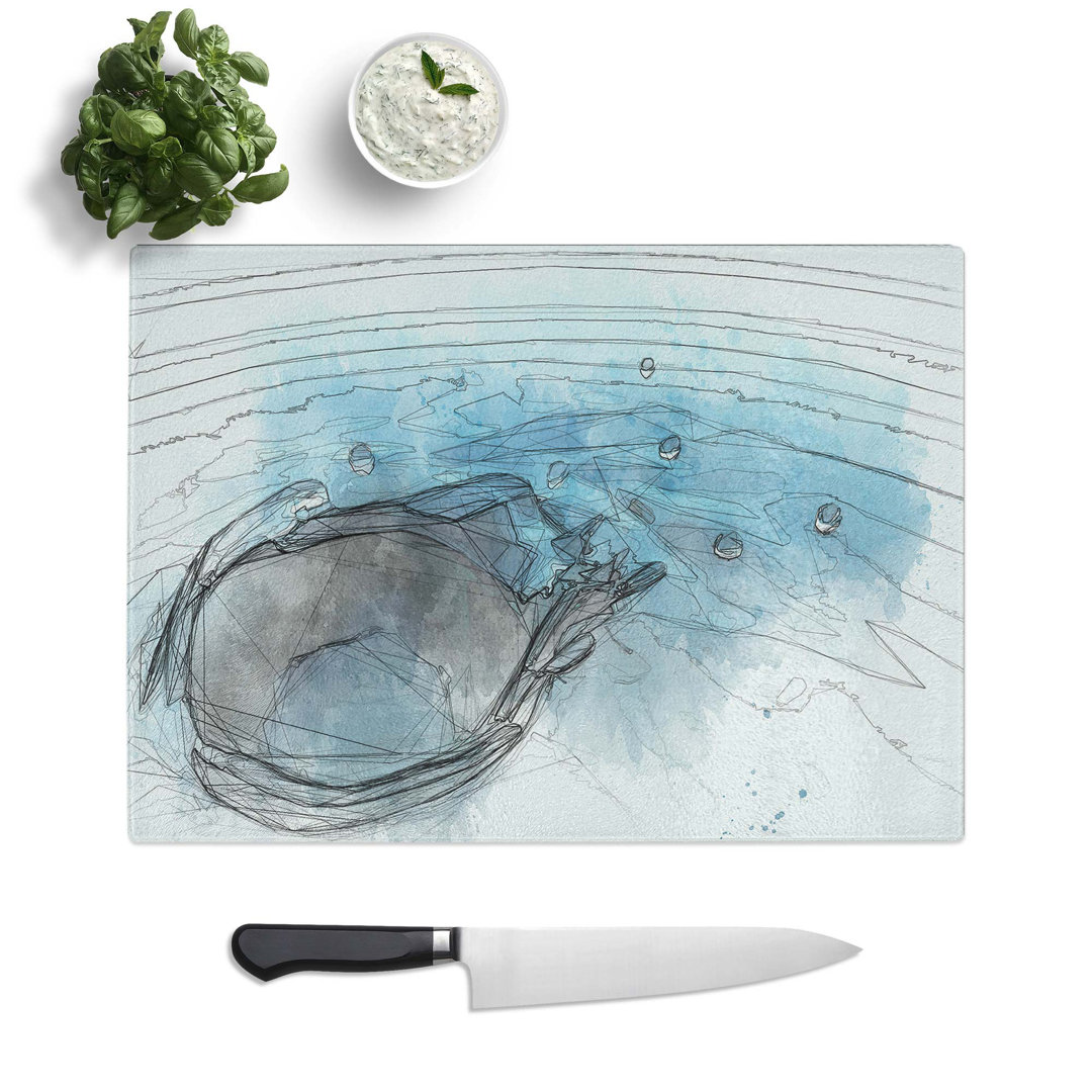 Tempered Glass Splash of Water in a Lake Chopping Board