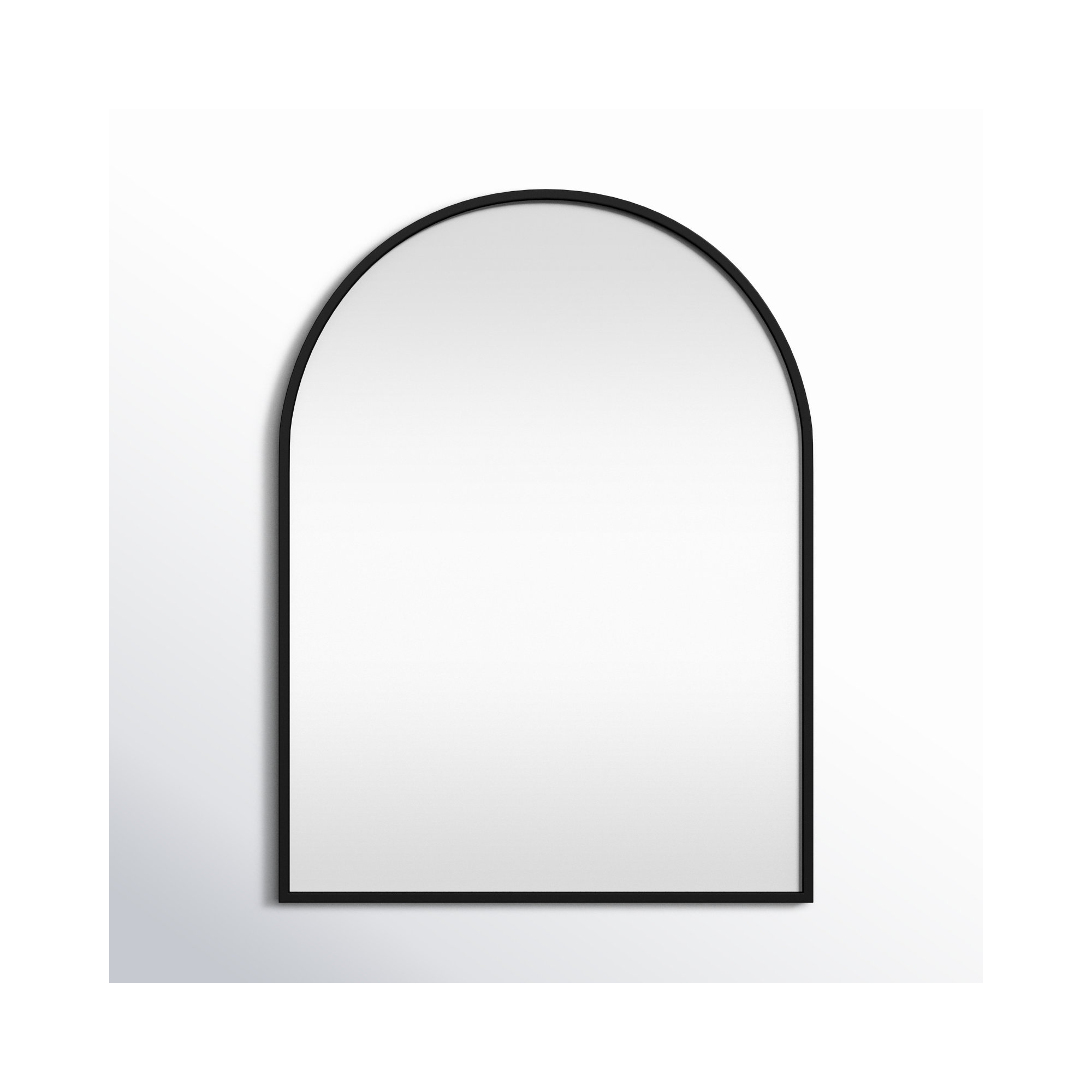 Sabine Metal Arch Wall Mirror, 36" x 27", Black