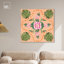Art mural bohème floral sur toile rose-104344046-104343996