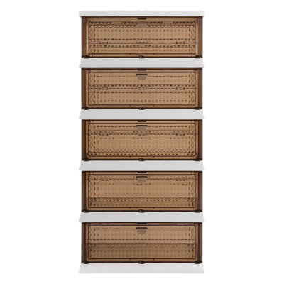 6-Tier Plastic Foldable Storage Cabinet Organizer Bin