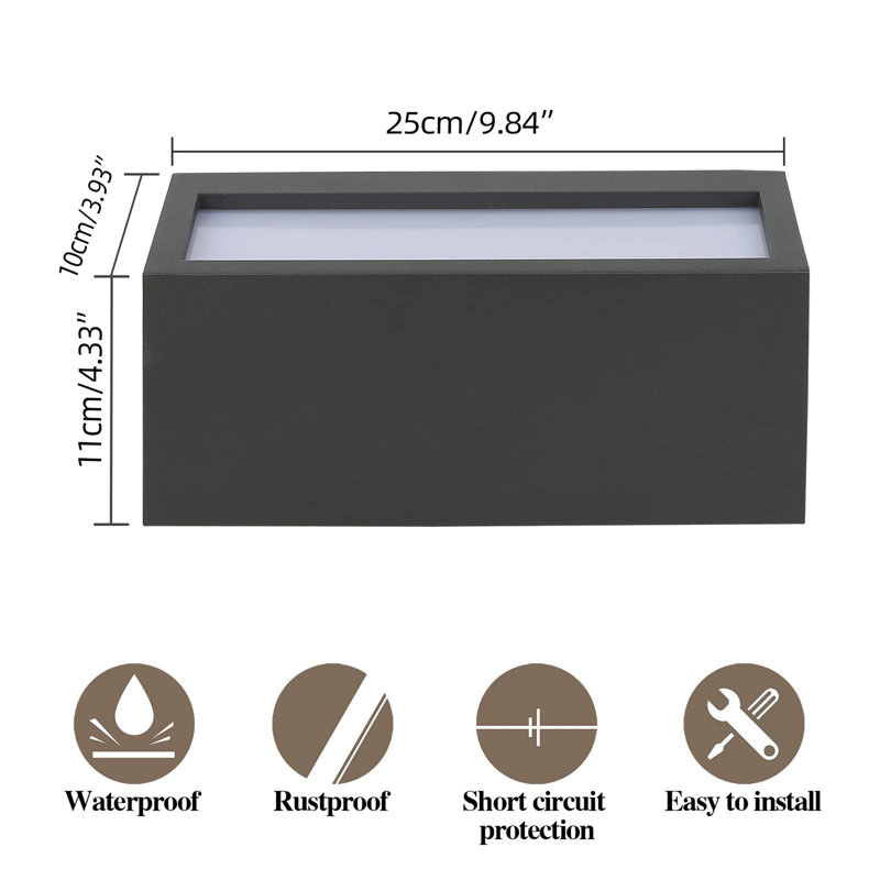 Saater Matte Black 11cm H Outdoor Sconce