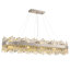 Lustre rectangulaire moderne en nickel brossé à 20 lumières avec accents en cristal Kacy pour îlot de cuisine Kacy-1085921875-1073896051