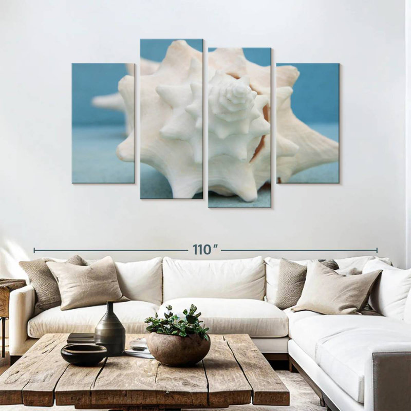 Aletra White Conch Seashell, 54'' H x 84'' W