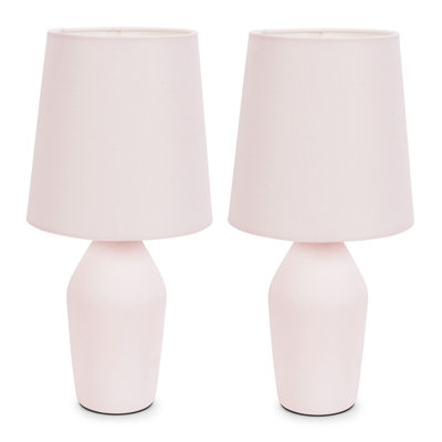 Daiva Pair of Coffee Ceramic Table Lamps with Coffee Shades