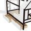 Lit simple en bois massif avec tiroirs et tablettes de rangement, blanc et ludique, fonctionnel et attrayant