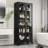 Modern Tall Bathroom Storage Cabinet with Glass Doors and 4 Adjustable Shelves for Kitching and Dining Room-1757892972