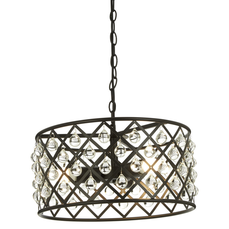 Stiles 3 - Light Black Drum Pendant