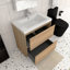 Meuble-lavabo simple 30 po en chêne avec plateau en résine intégré