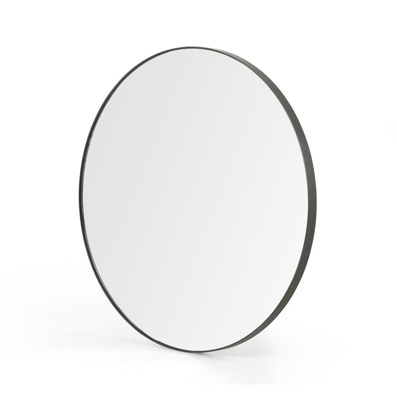 Bellvue Metal Wall Mirror, 47.25" x 47.25", Black