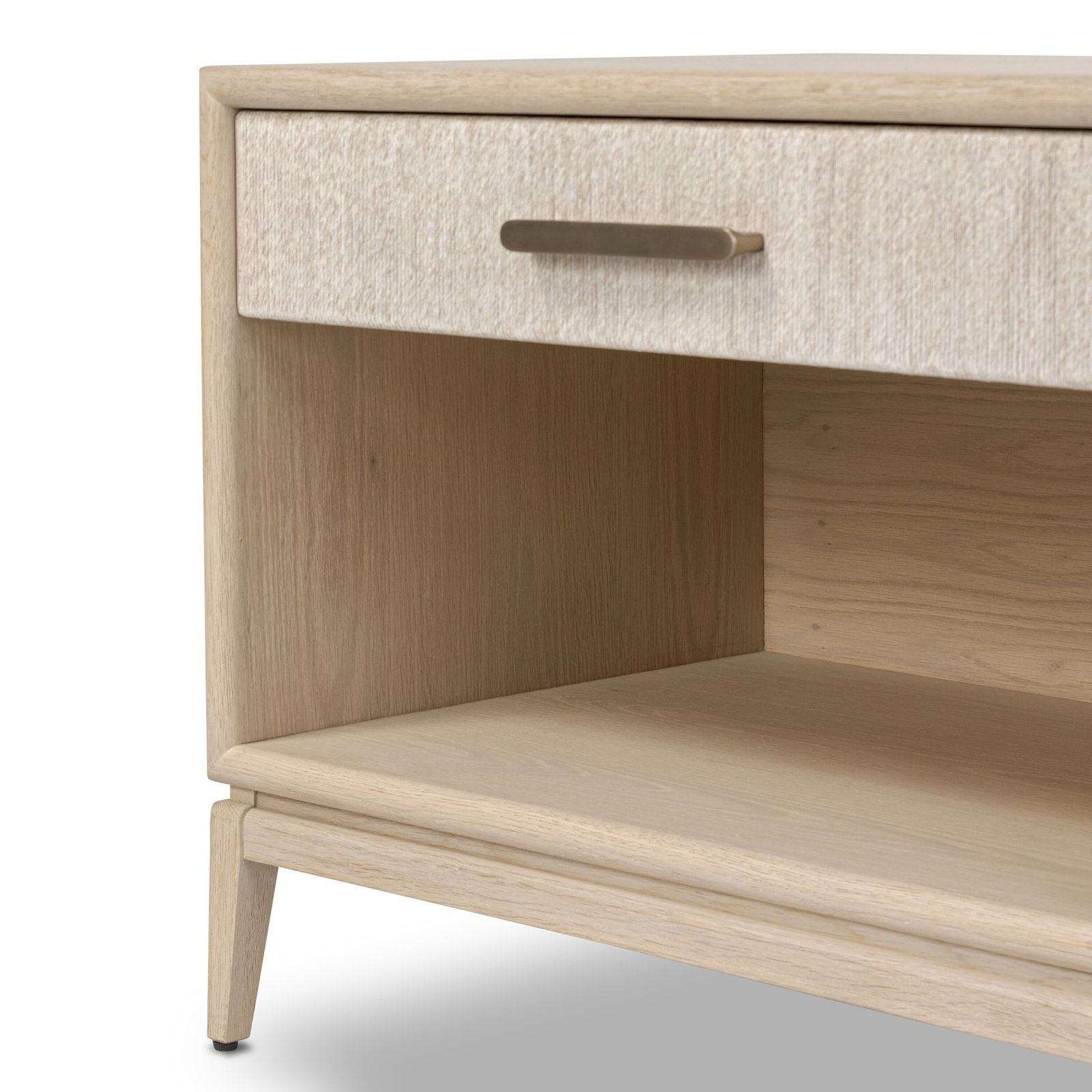 1-Drawer Open Oak Nightstand, White