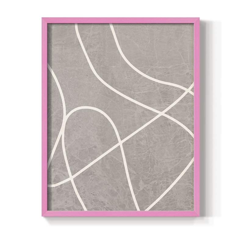 Fissures I Framed Print - Solid Wood, Pink, 10" H x 8" W