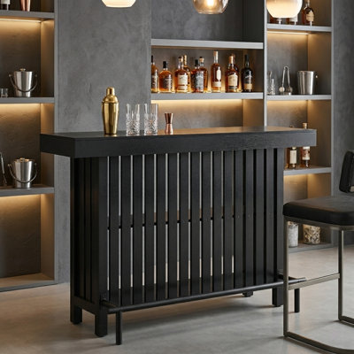 Table de bar à hauteur de comptoir avec rangement pour bouteilles de vin