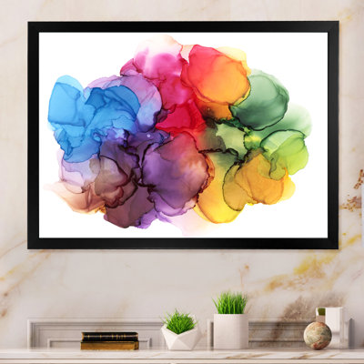 Rainbow Bubble Clouds - reproduction de cadre flottant sur toile