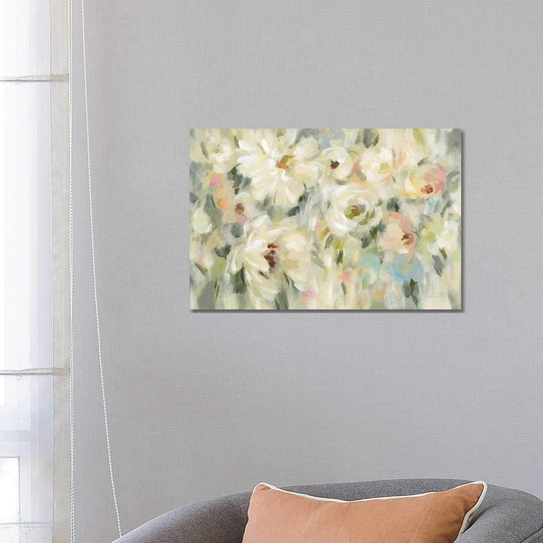 Expressive Pale Floral von Silvia Vassileva - Galerie Giclée auf Leinwand