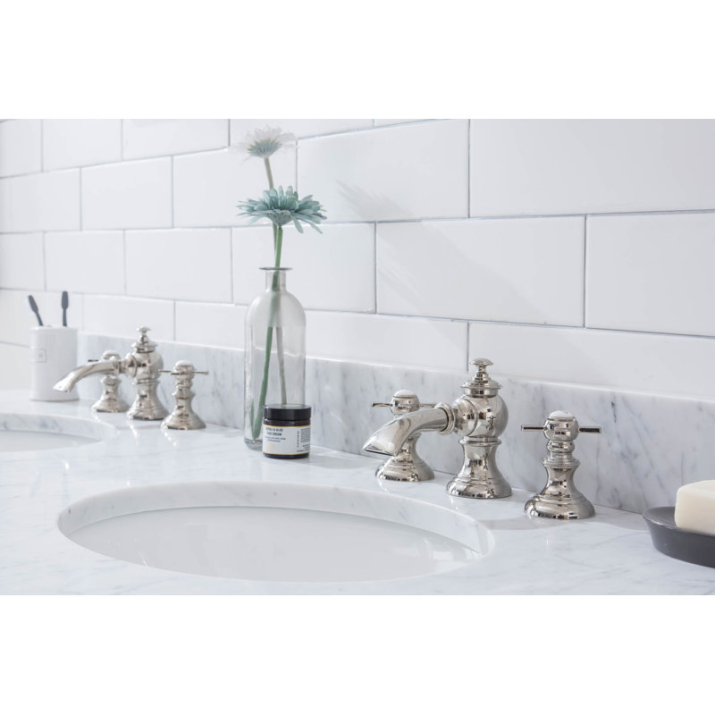 Empire Stone Oval Console Bathroom Sink with Faucet and Overflow, Polished Nickel