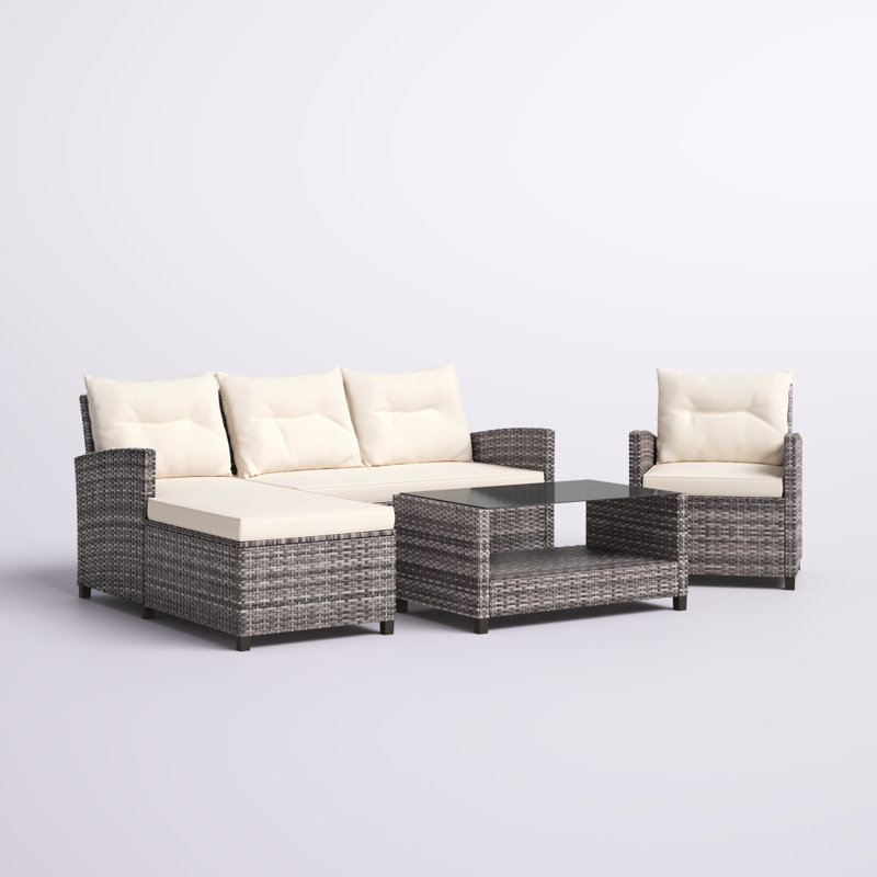 Arjola 4 - Person Patio Conversation Sets with Cushions