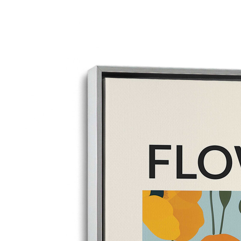 Marché aux fleurs de Los Angeles, Cadre flottant en chrome poli, H 36,75 po x l 24,75 po