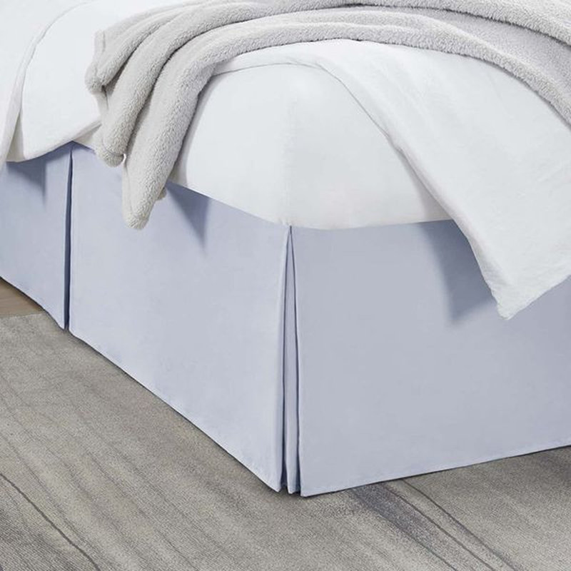 Luxury Pleated 14" Bed Skirt, Ice Blue, Twin