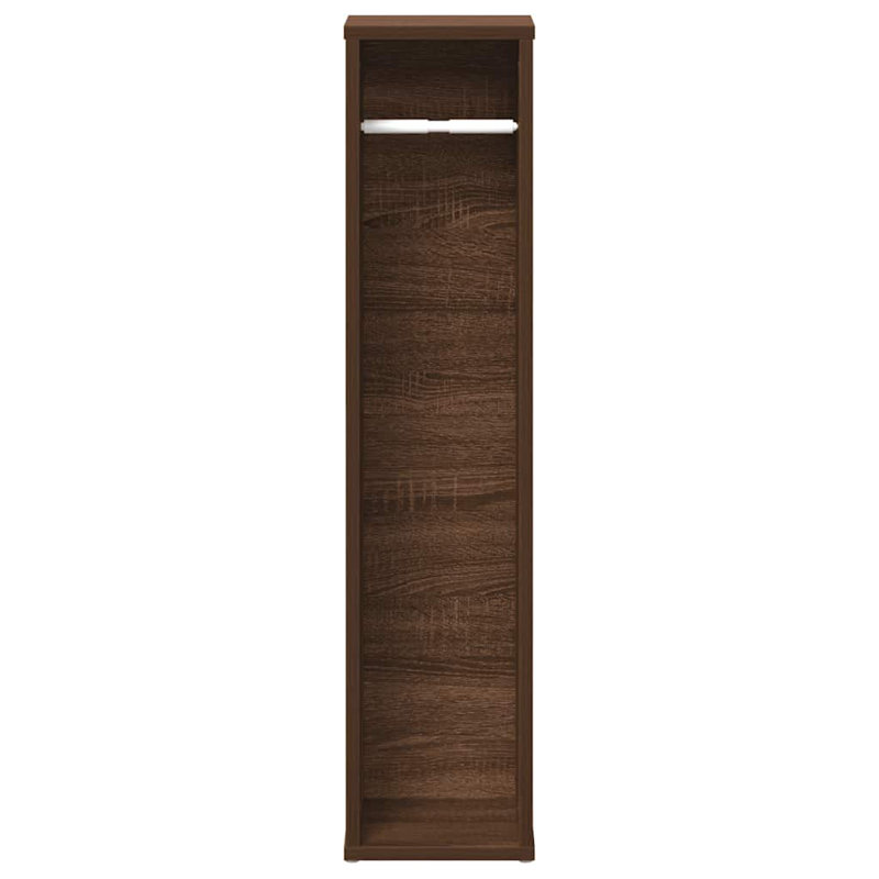 Bathroom Cabinet With Roll Holder 20.5X20x90 Cm, Brown Oak