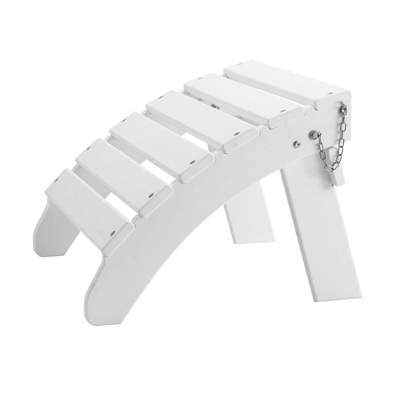 Repose-pieds blanc en PEHD pliable Adirondack pour l'extérieur