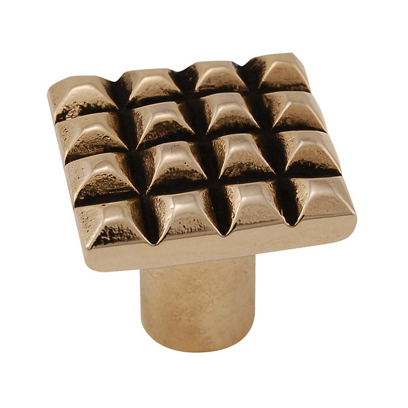 Tiziano Square Knob, Antique Gold, 1.13" H x 1.13" W x 1" D