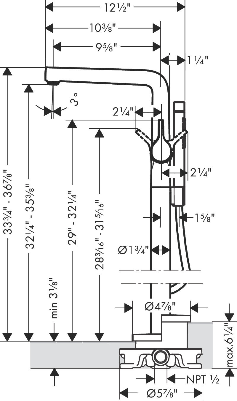 Talis S Freestanding Tub Filler with Hand Shower, Brushed Nickel