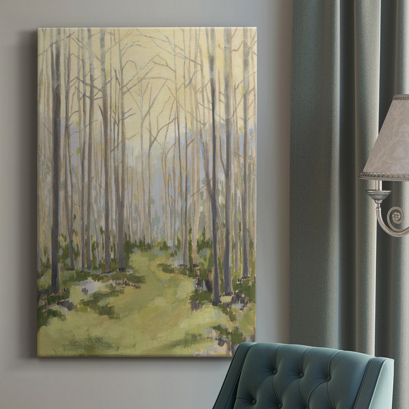Toile tendue avec châssis Delicate Forest I - prêt à accrocher, H 60 po x l 40 po x P 1,5 po