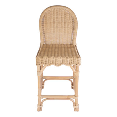 Lacie Rattan Scalloped Edge Bar Stool