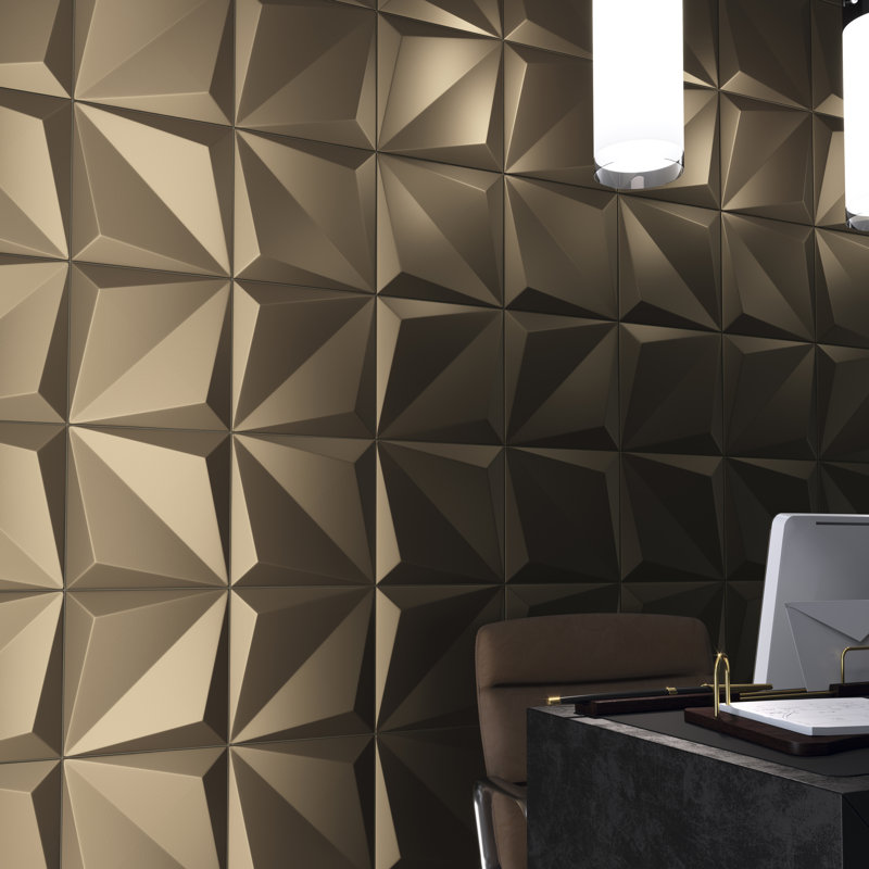 Mediterraean Decor Reliefs 15 x 15 cm Beveled Ceramic Tile, Bronze