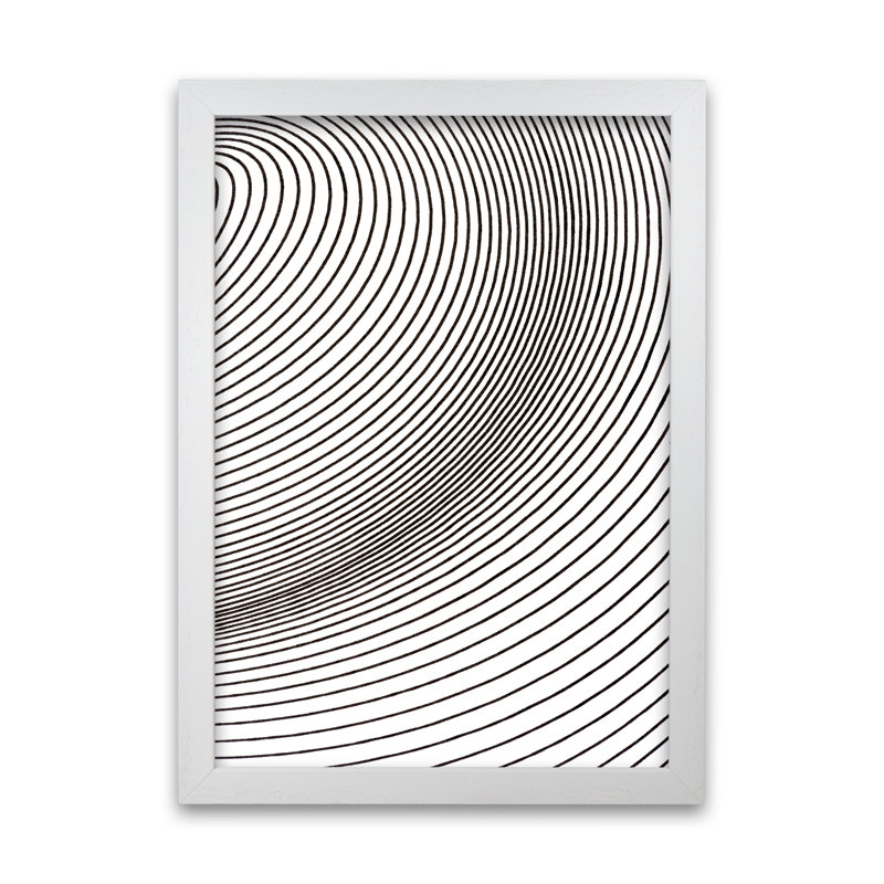 Black And White Line Drawing - Print, White Frame, 30cm H x 21cm W x 3cm D
