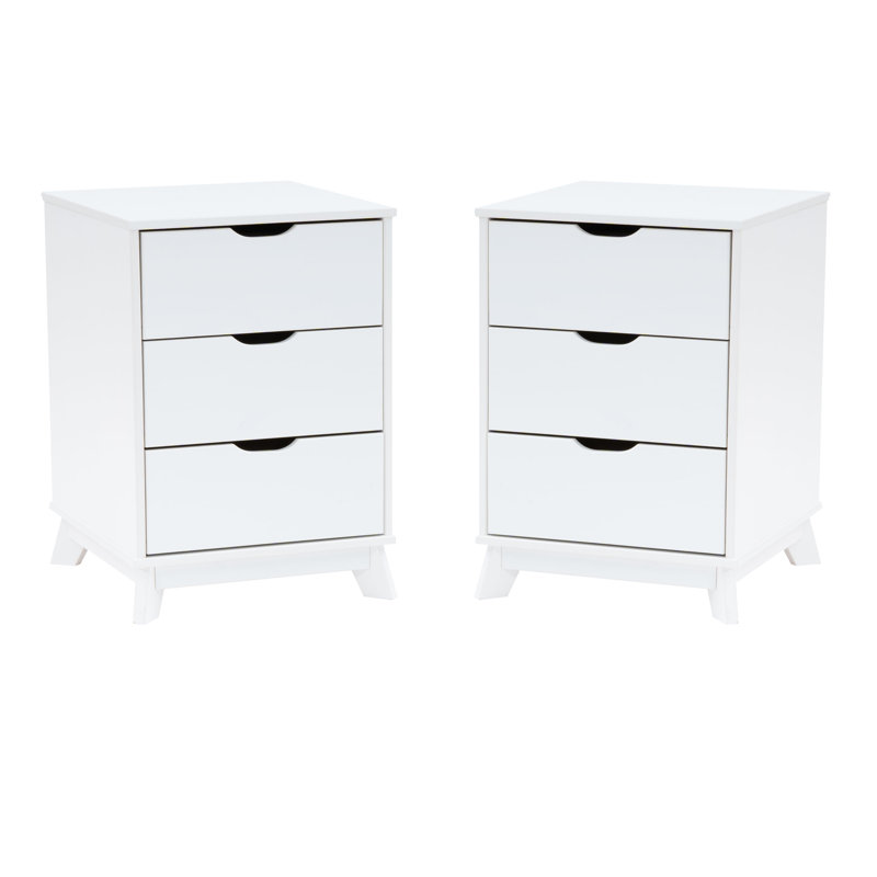 Marialana Solid Wood Nightstand Set Of 2, White